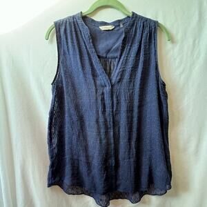 Rebecca Taylor Blue Silk Snap Front Tank P